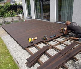 Terrasse mit Bambusdielen